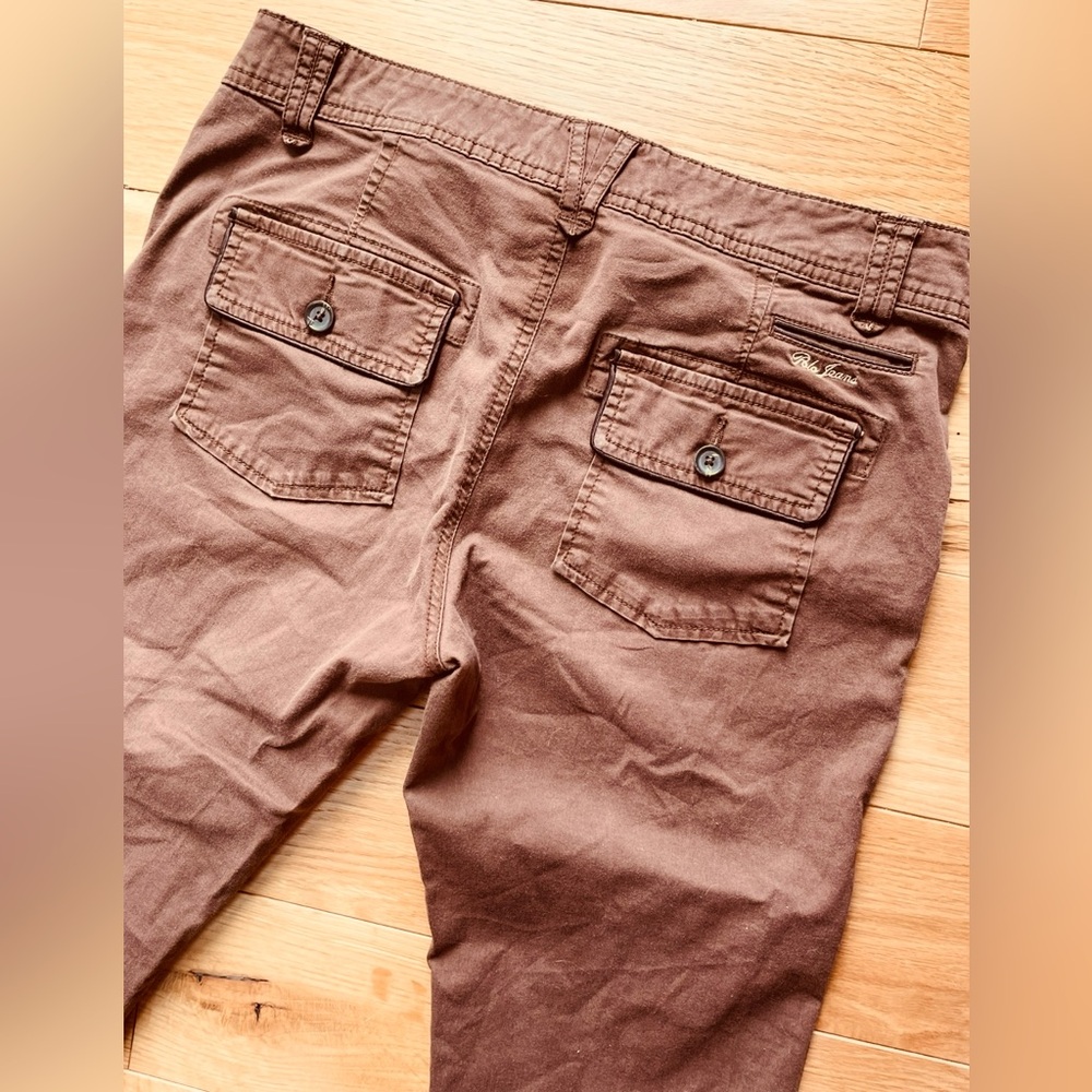 Polo Jeans Co Ralph Lauren Capri Pants 10 Brown Cotton Stretch Crop Straight